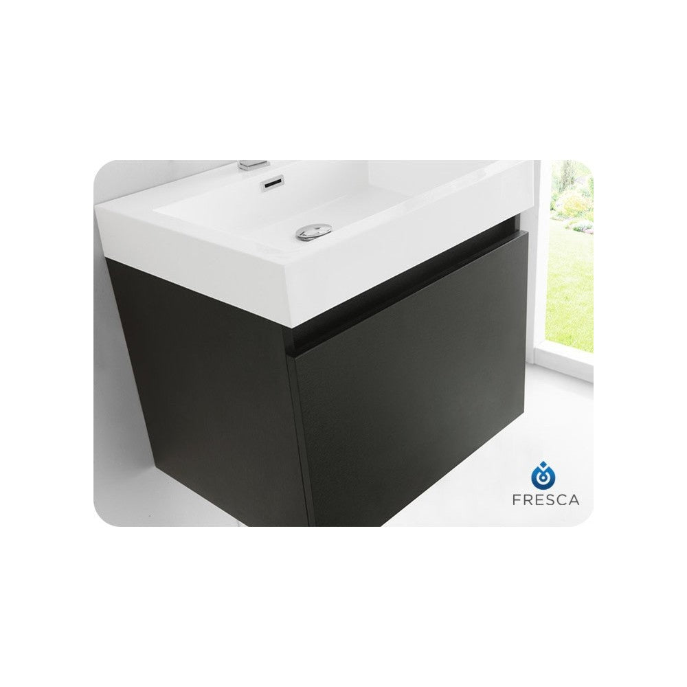 Fresca Nano 24" Black Modern Bathroom Vanity w/ Medicine Cabinet