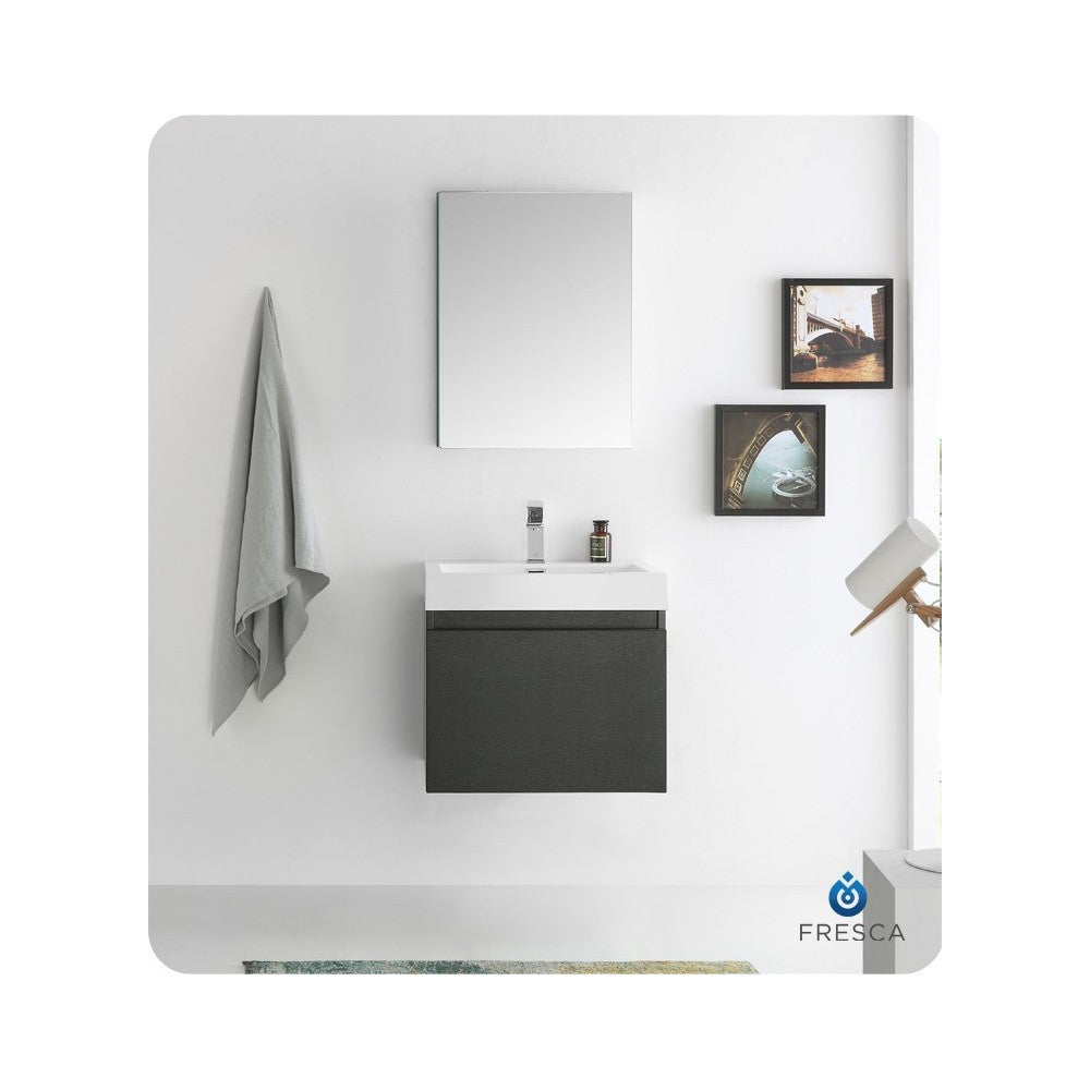 Fresca Nano 24" Black Modern Bathroom Vanity w/ Medicine Cabinet