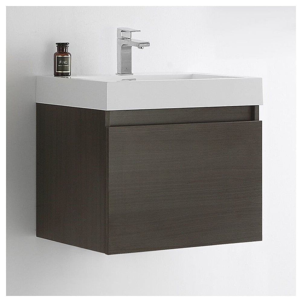 Fresca Nano 24" Gray Oak Modern Bathroom Cabinet w/ Integrated Sink