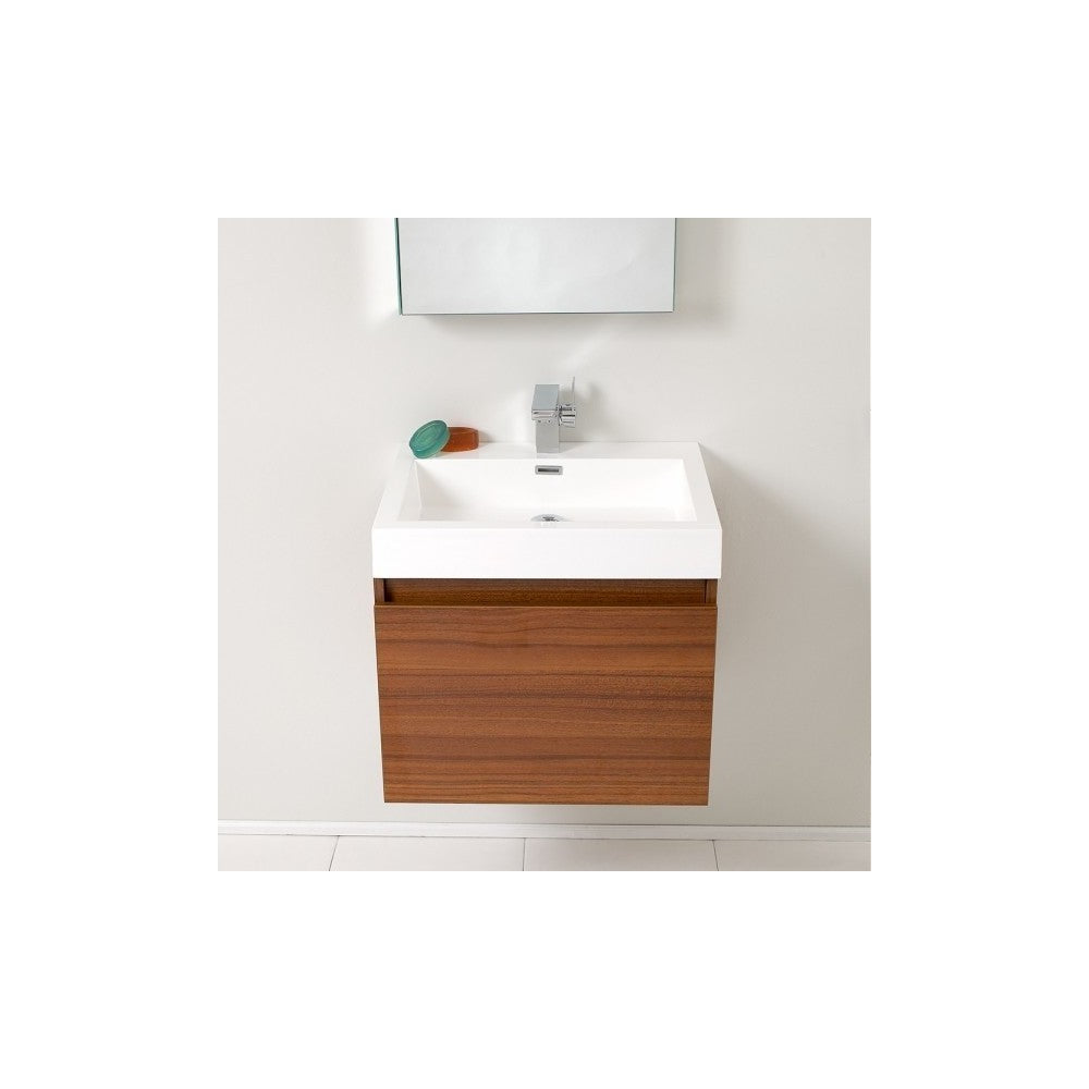 Fresca Nano 24" Teak Modern Bathroom Vanity w/ Medicine Cabinet