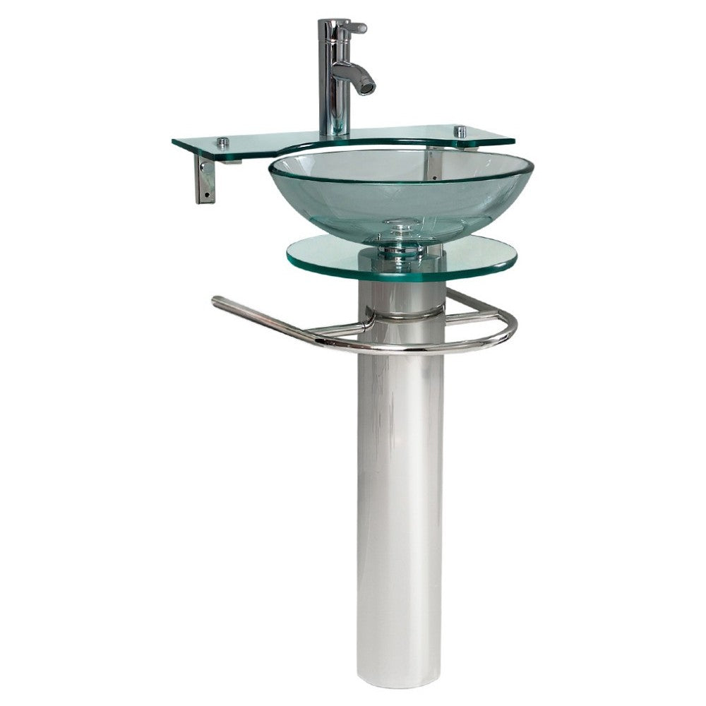 Fresca Ovale 24" Modern Glass Bathroom Pedestal