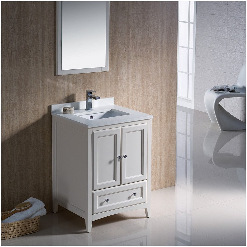 Fresca Oxford 24" Antique White Traditional Bathroom Vanity