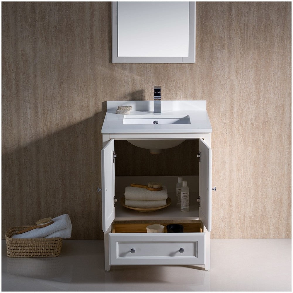 Fresca Oxford 24" Antique White Traditional Bathroom Vanity