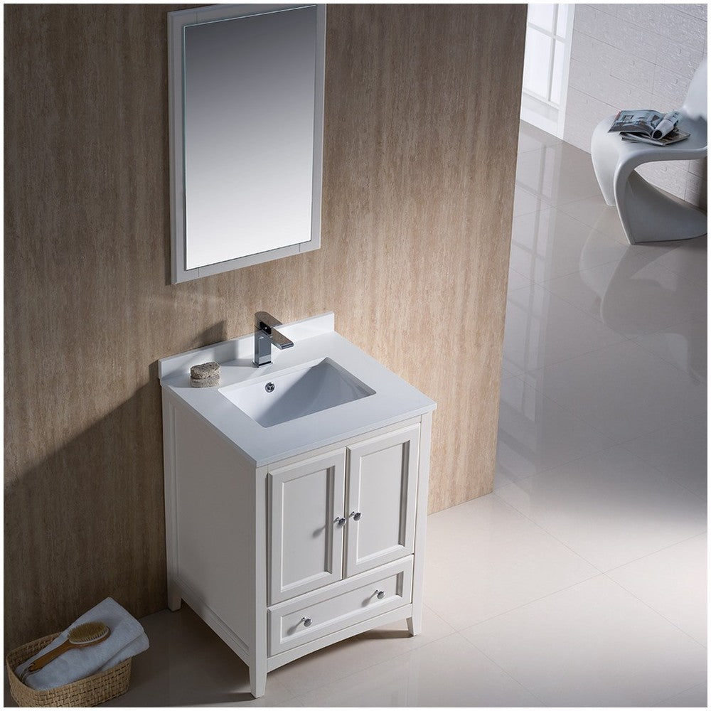 Fresca Oxford 24" Antique White Traditional Bathroom Vanity