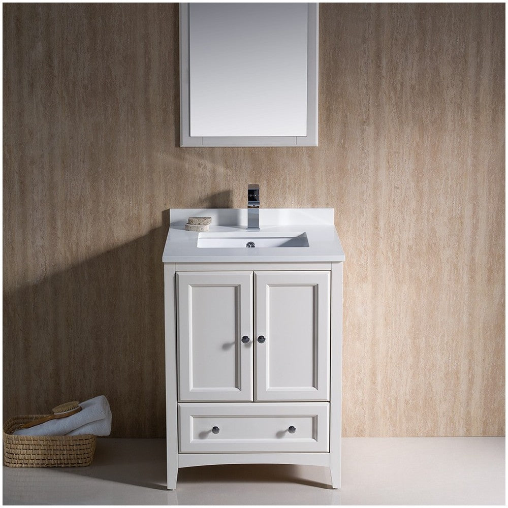 Fresca Oxford 24" Antique White Traditional Bathroom Vanity