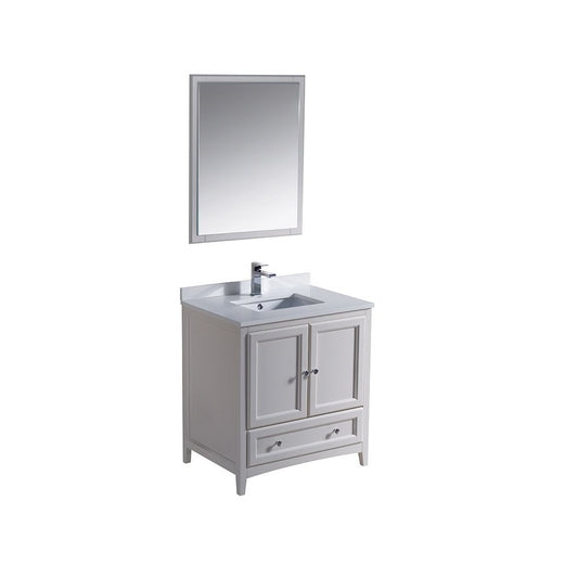 Fresca Oxford 30" Antique White Traditional Bathroom Vanity