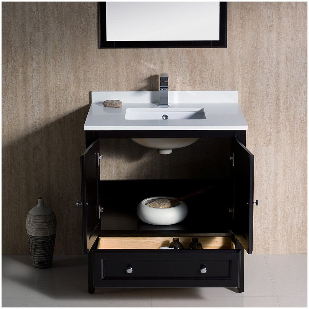 Fresca Oxford 30" Espresso Traditional Bathroom Vanity