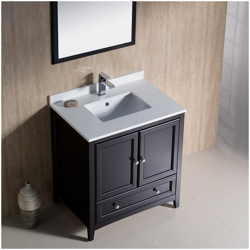 Fresca Oxford 30" Espresso Traditional Bathroom Vanity