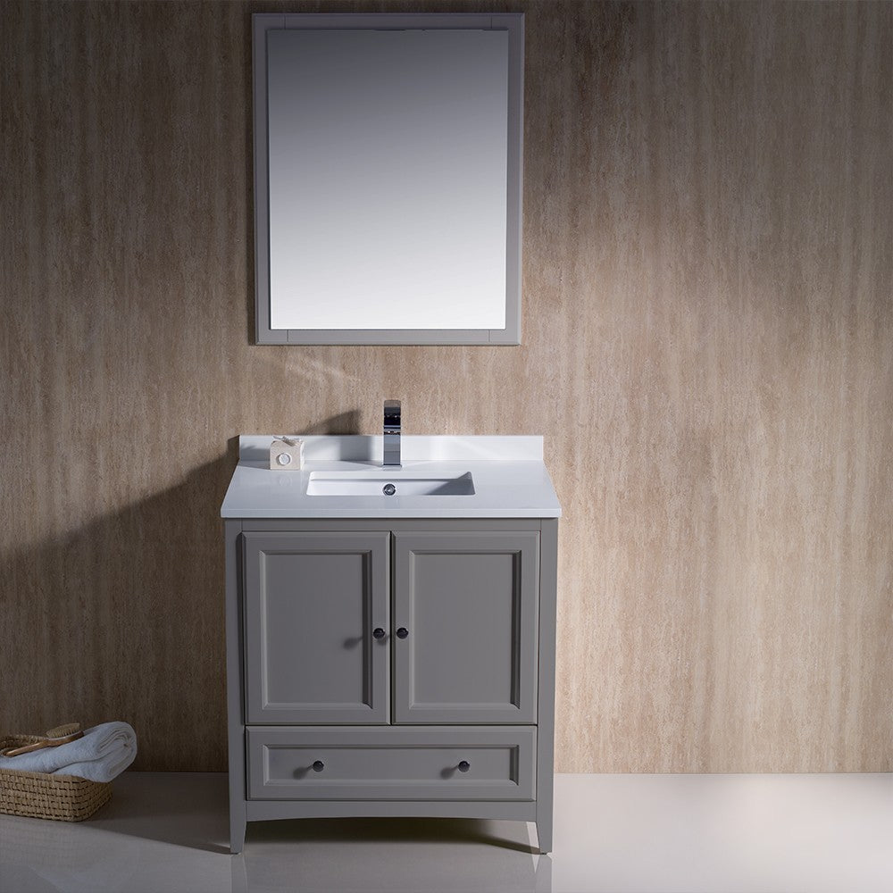 Fresca Oxford 30" Gray Traditional Bathroom Vanity