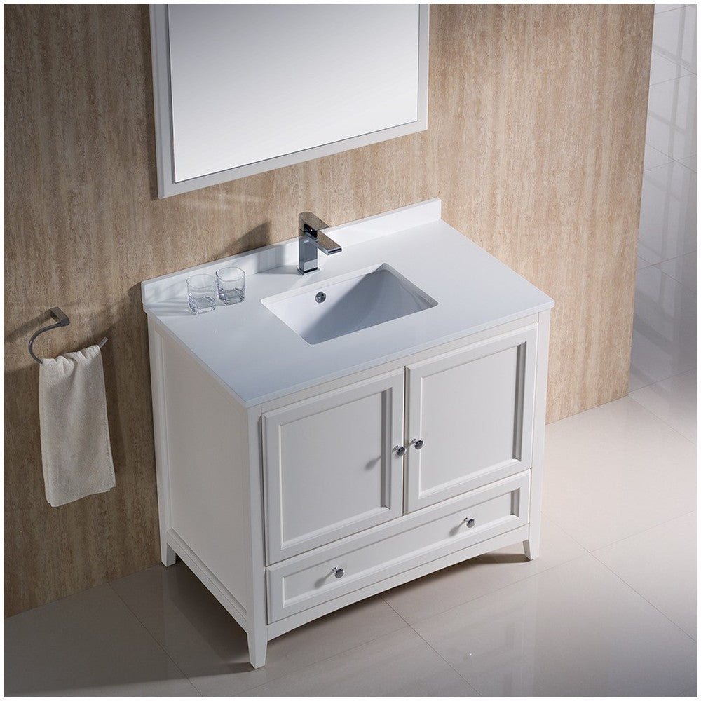 Fresca Oxford 36" Antique White Traditional Bathroom Vanity