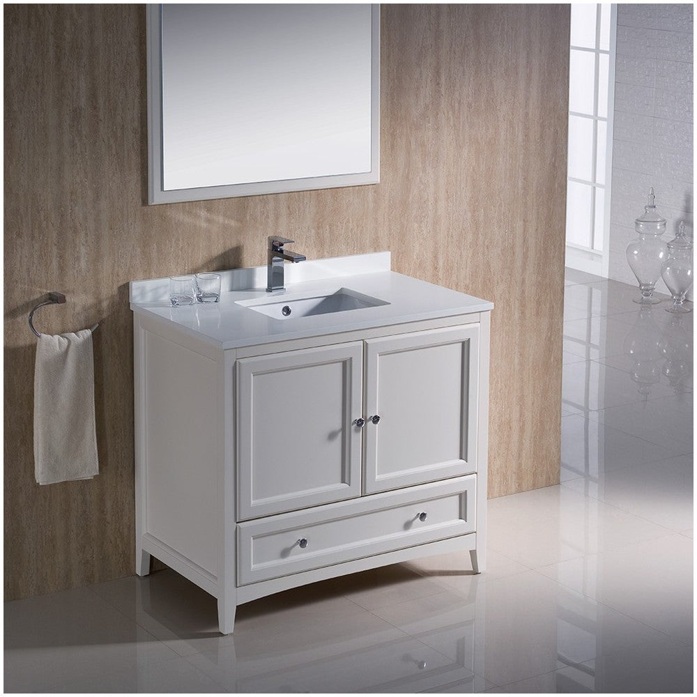 Fresca Oxford 36" Antique White Traditional Bathroom Vanity