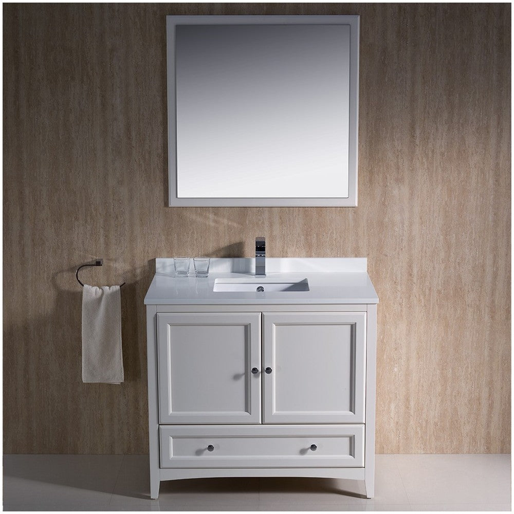 Fresca Oxford 36" Antique White Traditional Bathroom Vanity