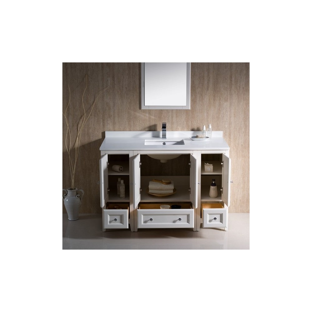 Fresca Oxford 48" Antique White Traditional Bathroom Vanity