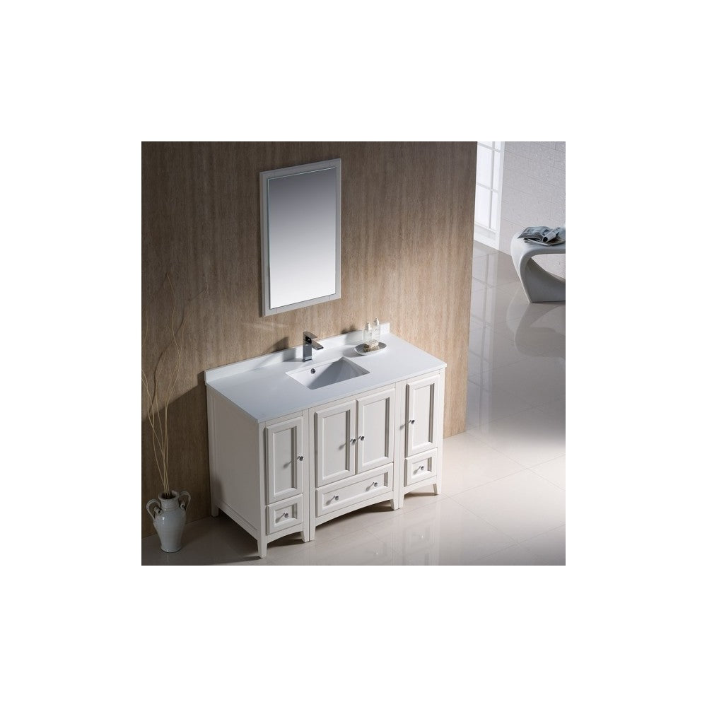 Fresca Oxford 48" Antique White Traditional Bathroom Vanity