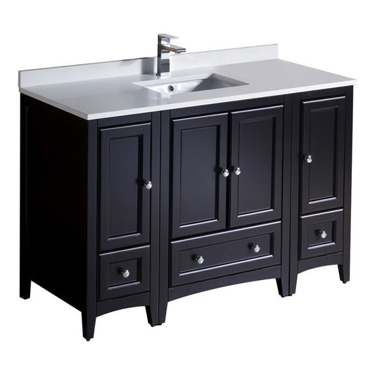 Fresca Oxford 48" Espresso Traditional Bathroom Cabinets w/ Top & Sink
