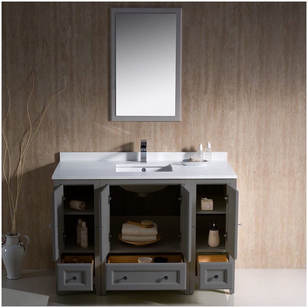 Fresca Oxford 48" Gray Traditional Bathroom Vanity