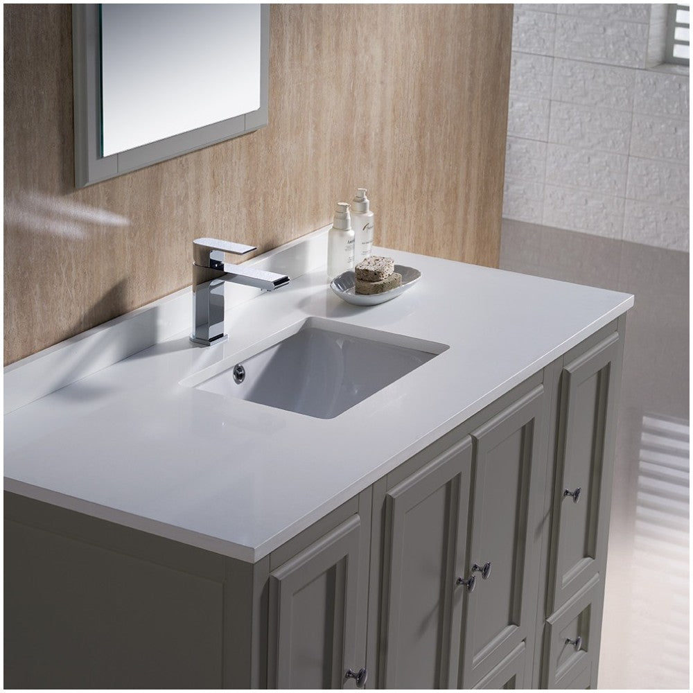 Fresca Oxford 48" Gray Traditional Bathroom Vanity