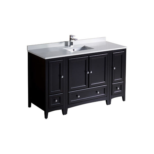 Fresca Oxford 54" Espresso Traditional Bathroom Cabinets w/ Top & Sink