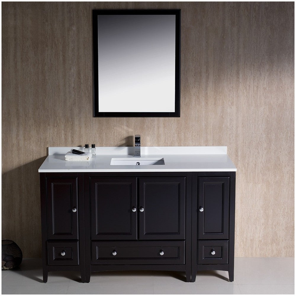 Fresca Oxford 54" Espresso Traditional Bathroom Vanity