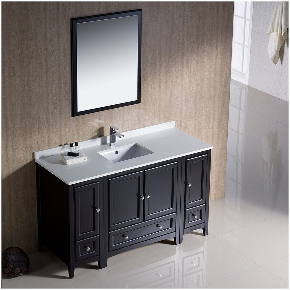 Fresca Oxford 54" Espresso Traditional Bathroom Vanity