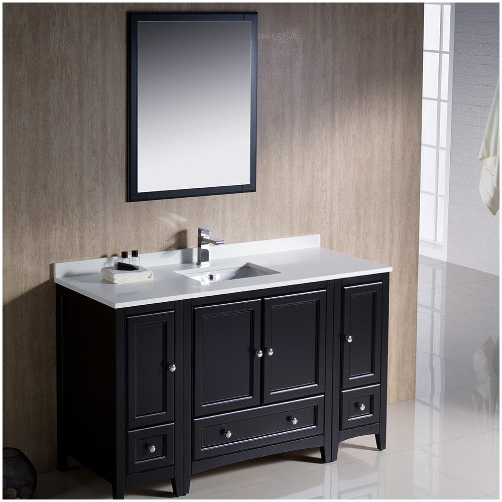 Fresca Oxford 54" Espresso Traditional Bathroom Vanity