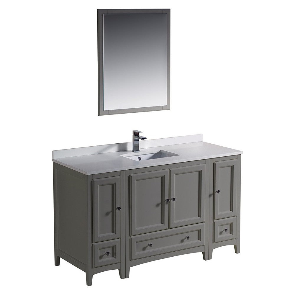 Fresca Oxford 54" Gray Traditional Bathroom Vanity