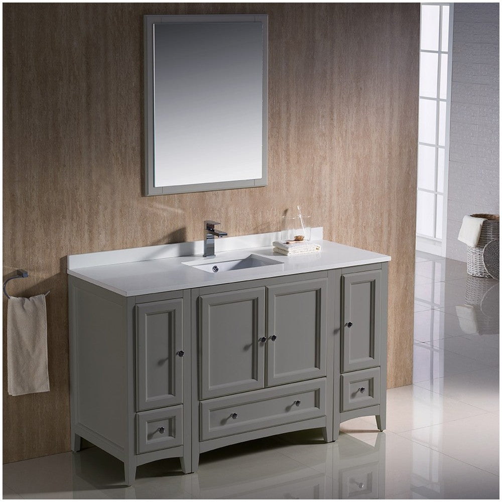 Fresca Oxford 54" Gray Traditional Bathroom Vanity