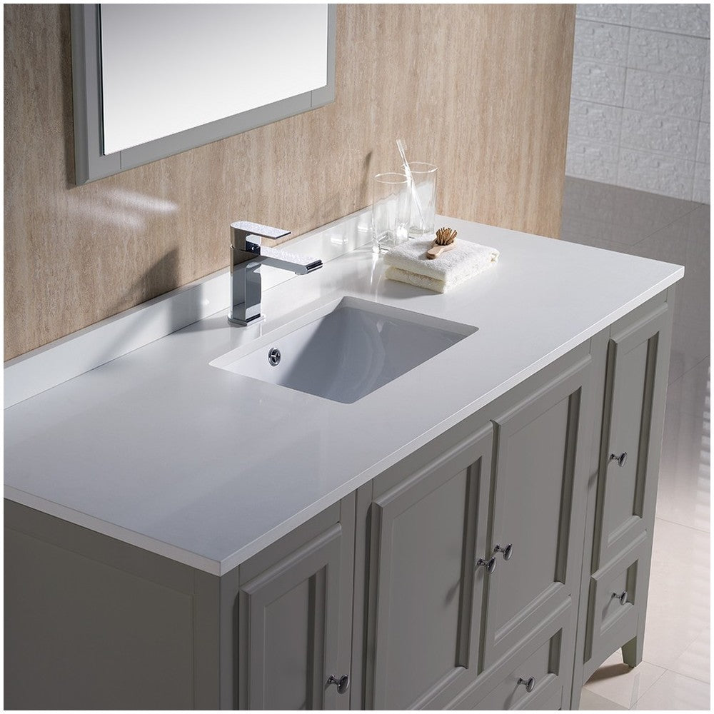 Fresca Oxford 54" Gray Traditional Bathroom Vanity