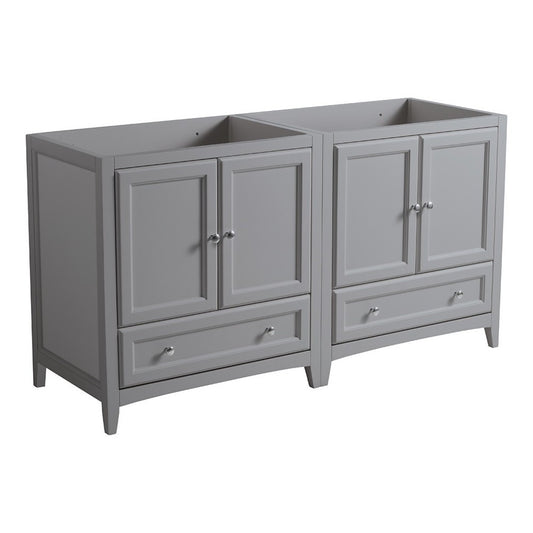 Fresca Oxford 59" Gray Traditional Double Sink Bathroom Cabinets