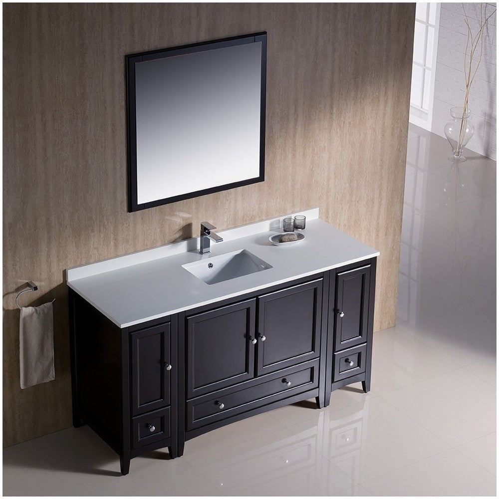 Fresca Oxford 60" Espresso Traditional Bathroom Vanity