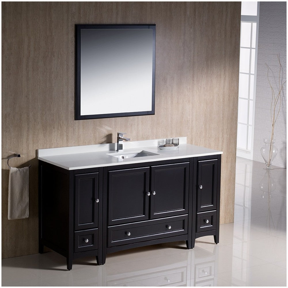 Fresca Oxford 60" Espresso Traditional Bathroom Vanity