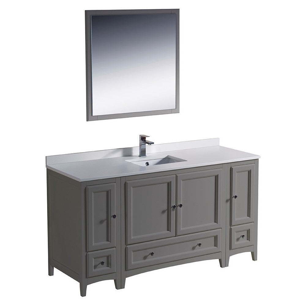 Fresca Oxford 60" Gray Traditional Bathroom Vanity