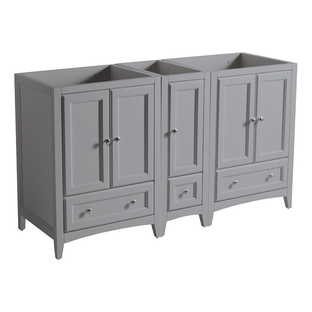 Fresca Oxford 60" Gray Traditional Double Sink Bathroom Cabinets