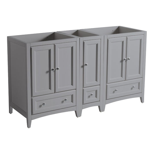 Fresca Oxford 60" Gray Traditional Double Sink Bathroom Cabinets