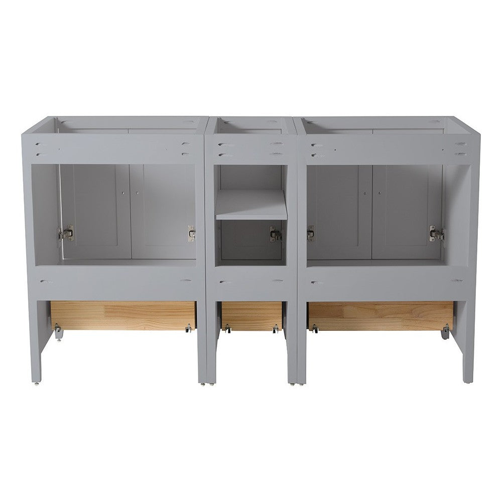 Fresca Oxford 60" Gray Traditional Double Sink Bathroom Cabinets