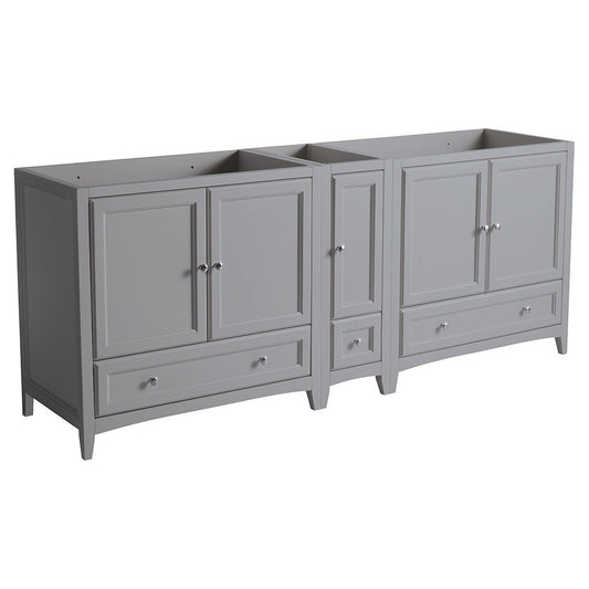 Fresca Oxford 83" Gray Traditional Double Sink Bathroom Cabinets