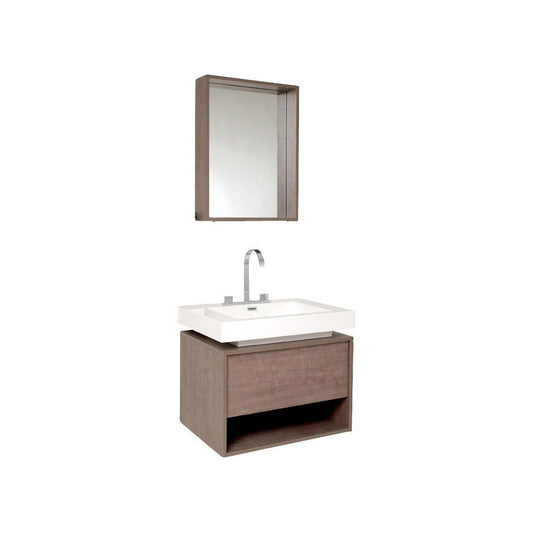 Fresca Potenza 28" Gray Oak Modern Bathroom Vanity w/ Pop Open Drawer