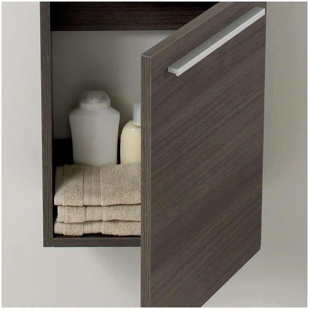 Fresca Pulito 16" Small Gray Oak Modern Bathroom Vanity w/ Integrated Sink