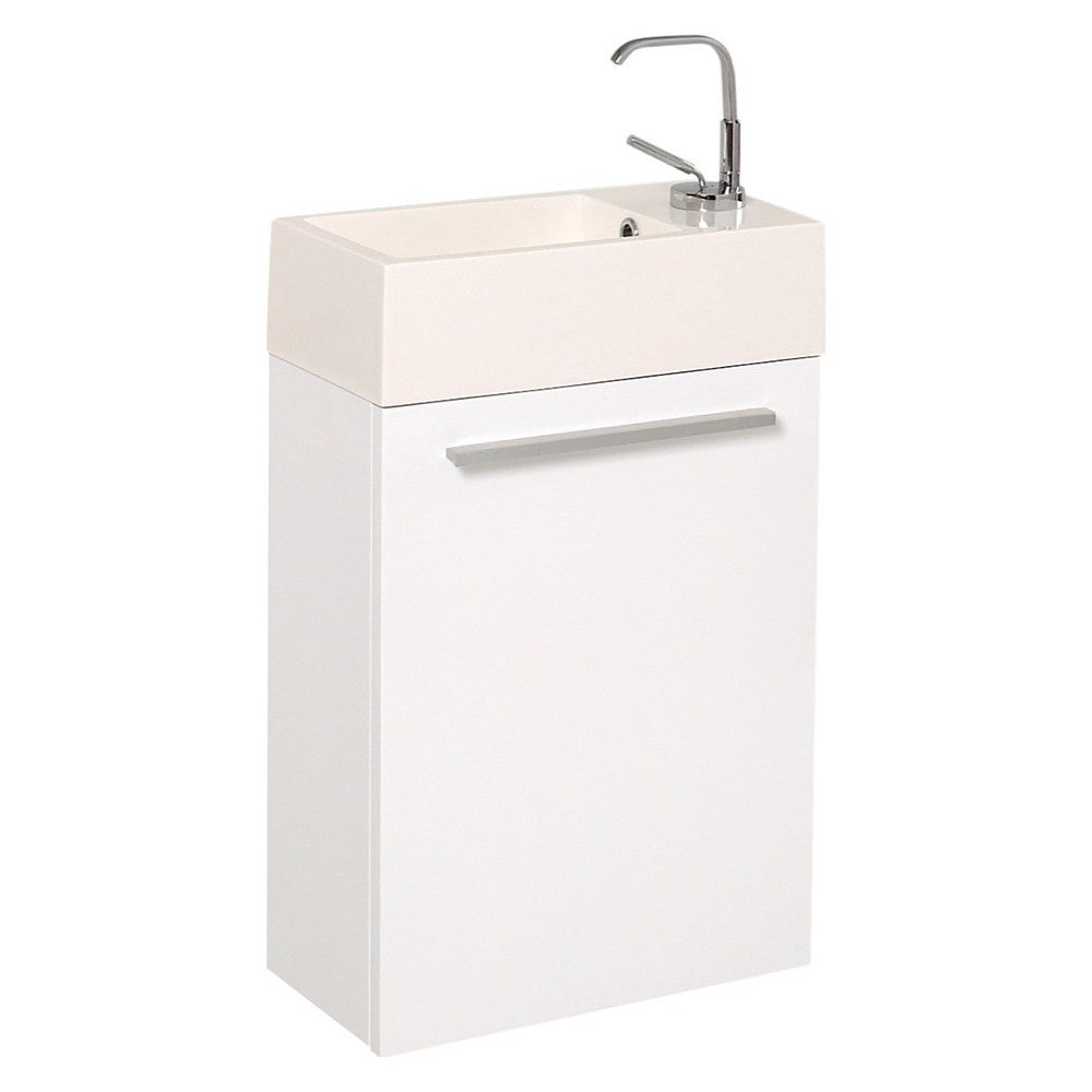 Fresca Pulito 16" Small White Modern Bathroom Vanity w/ Integrated Sink