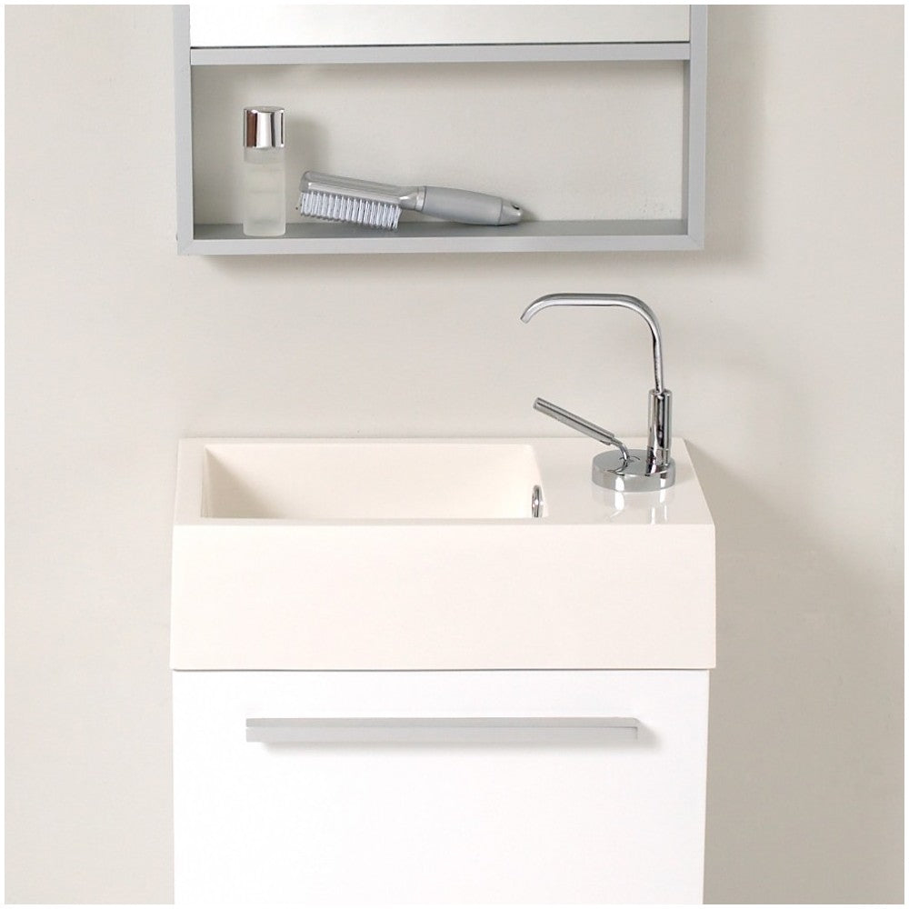 Fresca Pulito 16" Small White Modern Bathroom Vanity w/ Integrated Sink