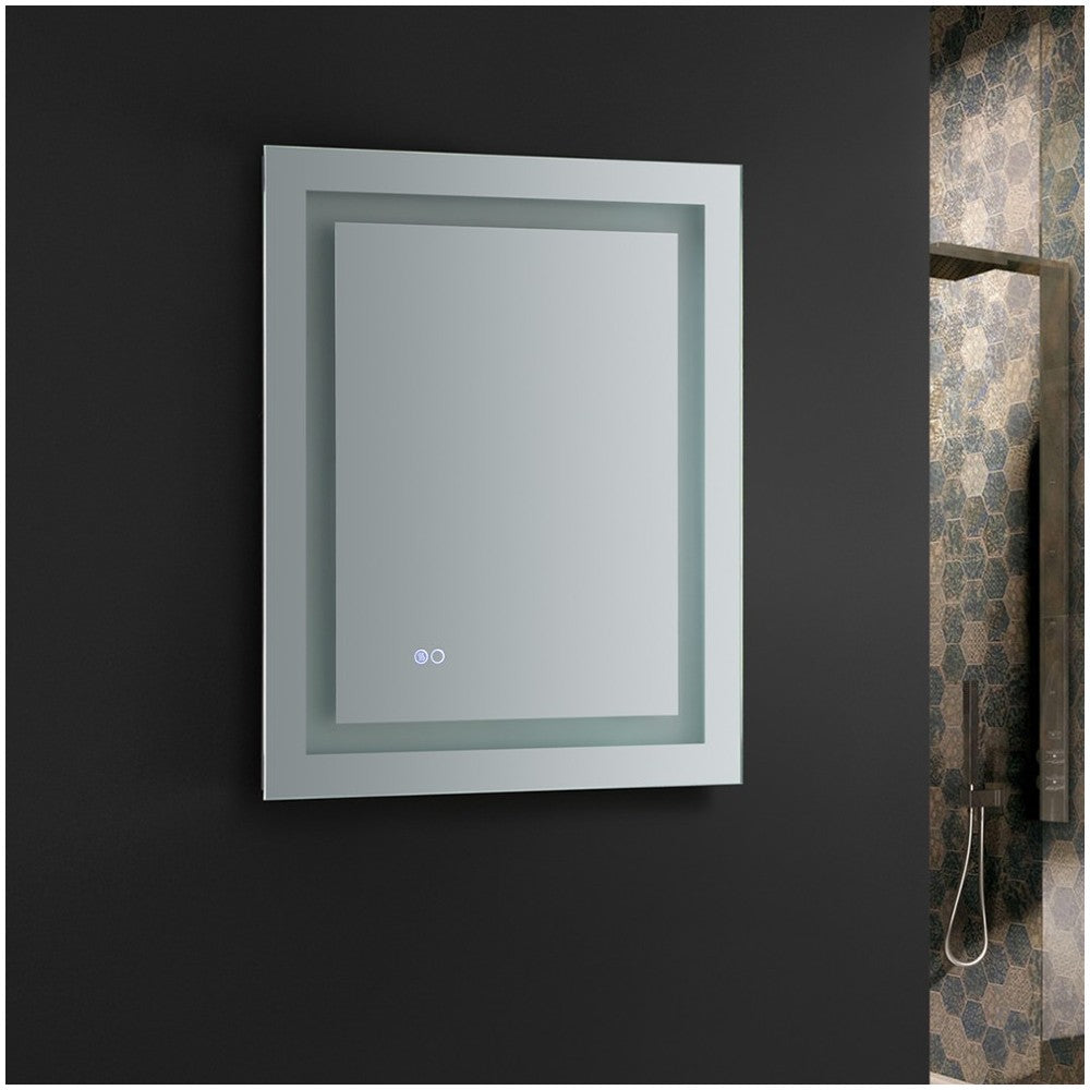 Fresca Santo 24" Wide x 30" Tall Bathroom Mirror w/ LED Lighting and Defogger