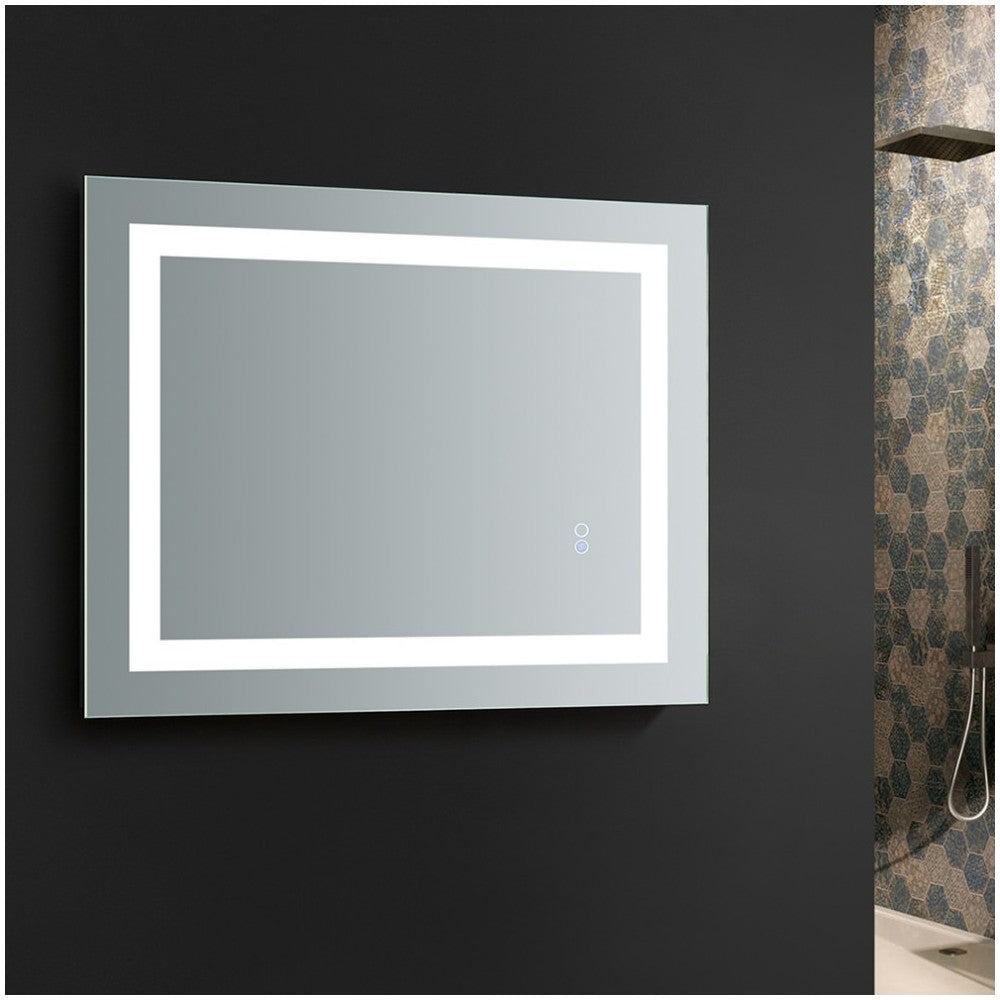 Fresca Santo 24" Wide x 30" Tall Bathroom Mirror w/ LED Lighting and Defogger