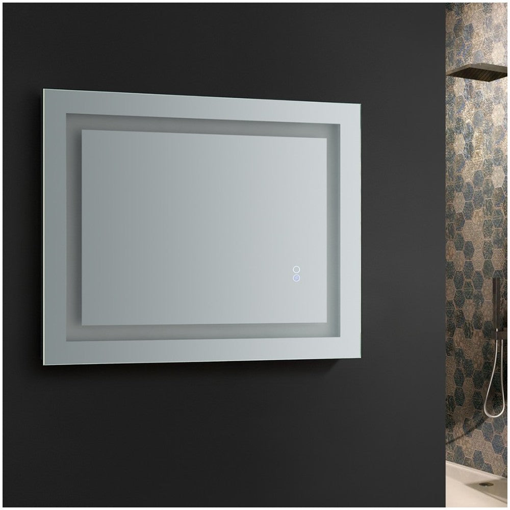 Fresca Santo 24" Wide x 30" Tall Bathroom Mirror w/ LED Lighting and Defogger