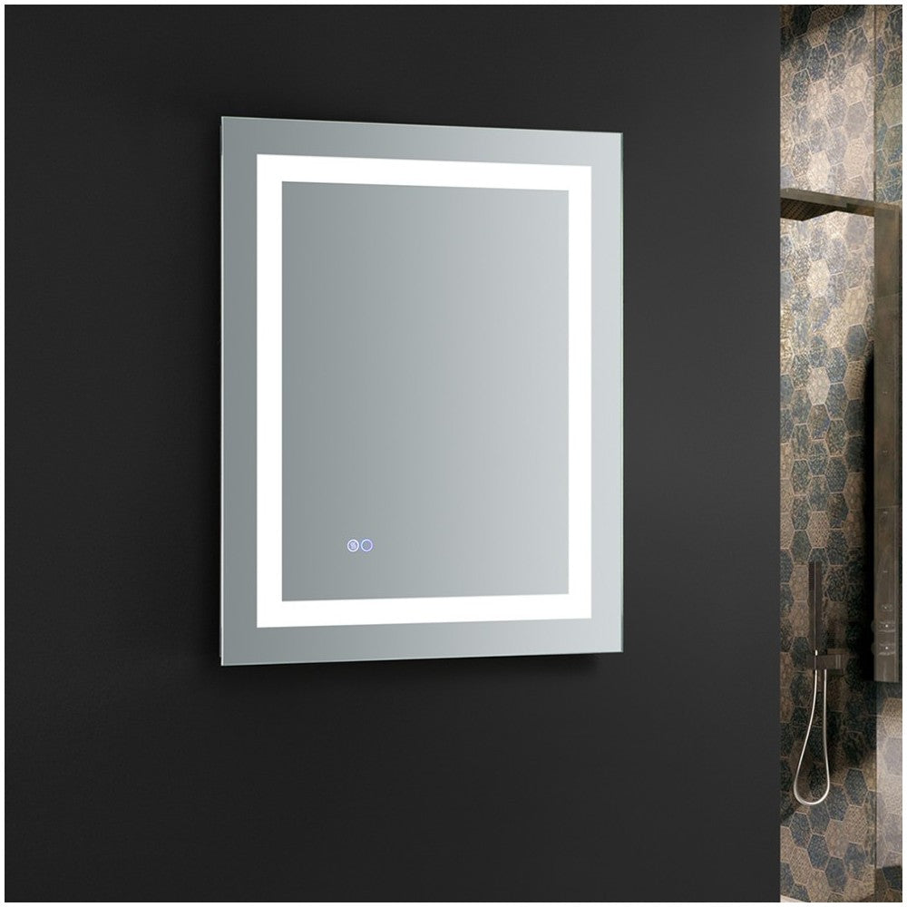 Fresca Santo 24" Wide x 30" Tall Bathroom Mirror w/ LED Lighting and Defogger