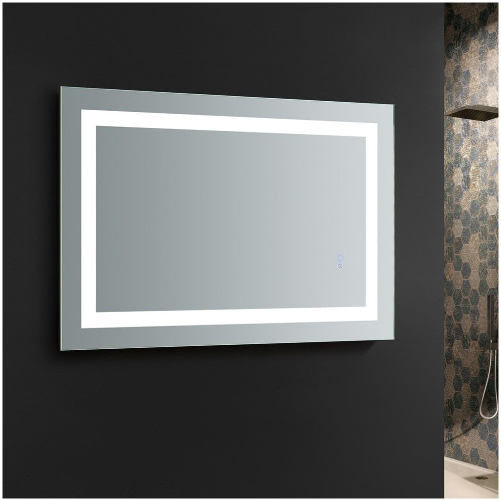 Fresca Santo 24" Wide x 36" Tall Bathroom Mirror w/ LED Lighting and Defogger