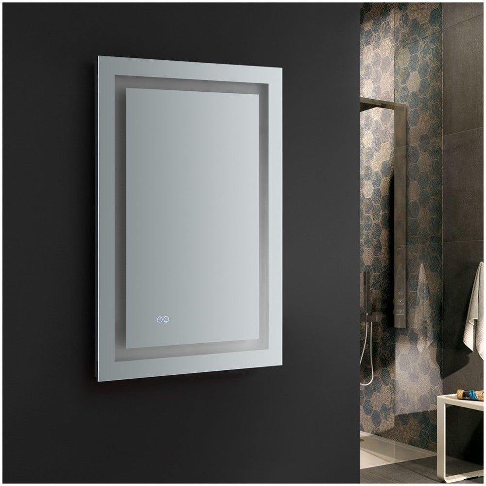 Fresca Santo 24" Wide x 36" Tall Bathroom Mirror w/ LED Lighting and Defogger