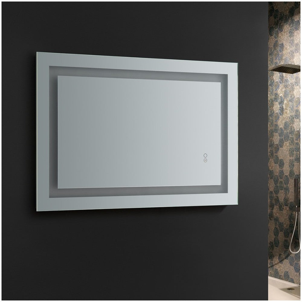 Fresca Santo 24" Wide x 36" Tall Bathroom Mirror w/ LED Lighting and Defogger