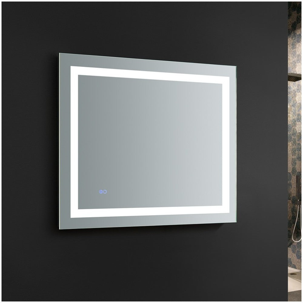 Fresca Santo 36" Wide x 30" Tall Bathroom Mirror w/ LED Lighting and Defogger