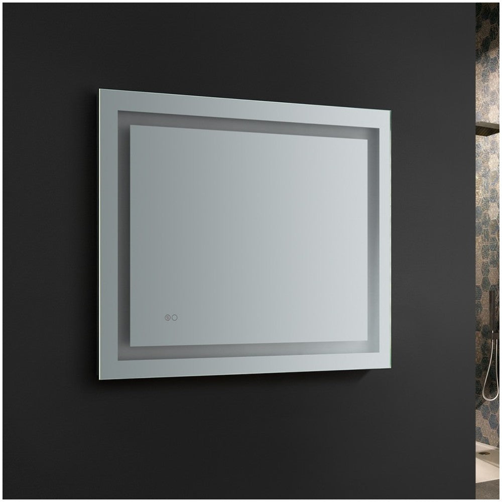 Fresca Santo 36" Wide x 30" Tall Bathroom Mirror w/ LED Lighting and Defogger