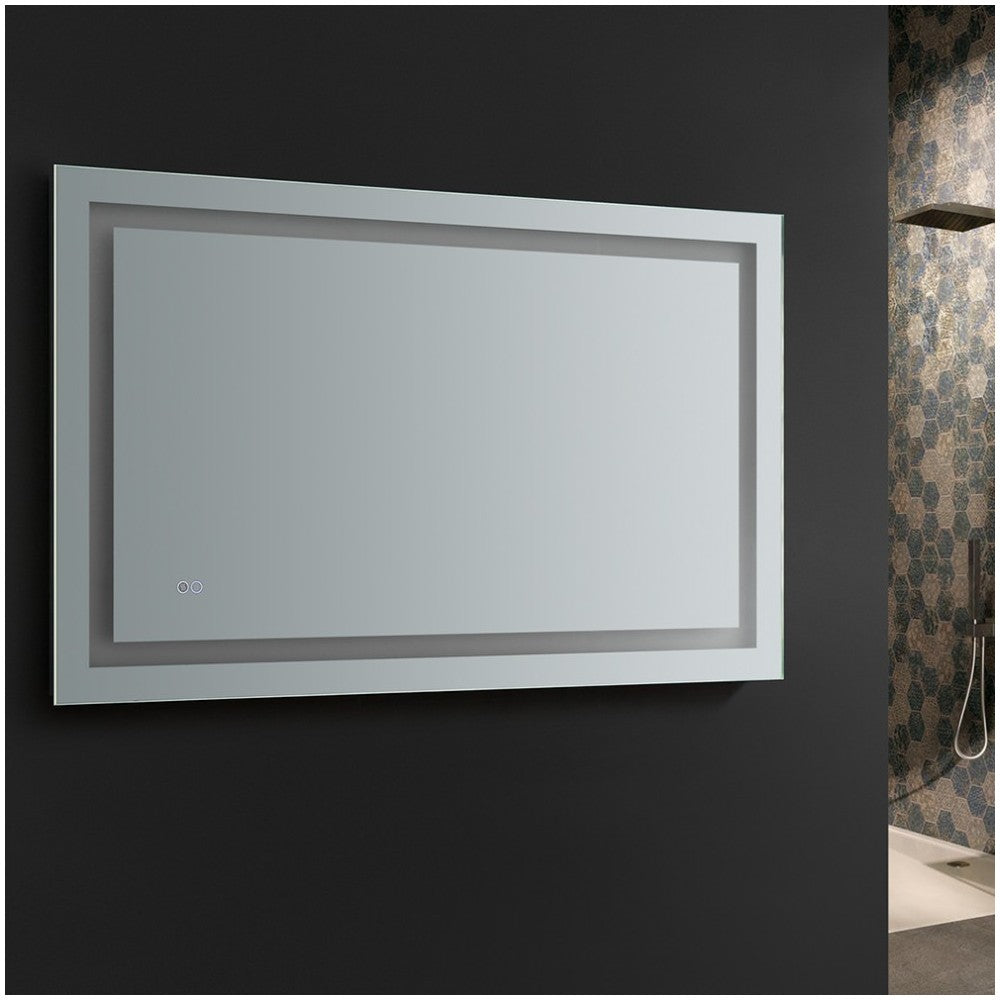 Fresca Santo 48" Wide x 30" Tall Bathroom Mirror w/ LED Lighting and Defogger